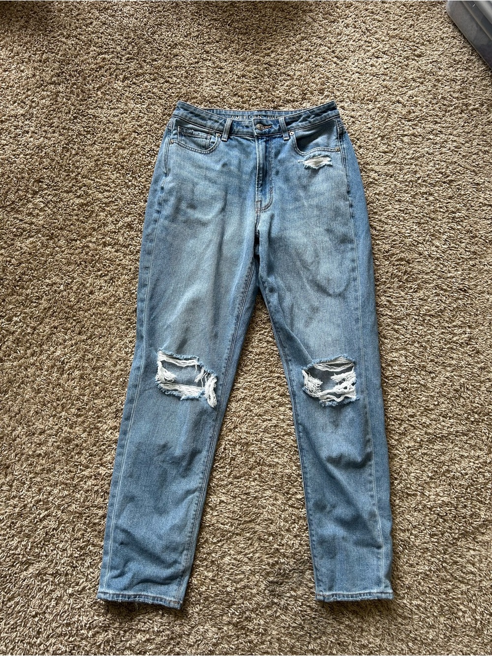 Light Wash Distressed mom Jeans